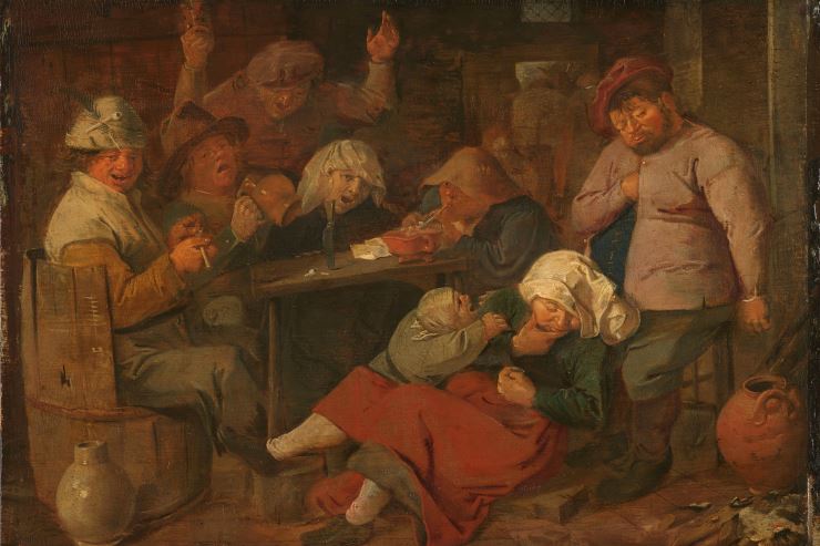 Адриан Брауэр «Таверна с пьяными крестьянами» (1625-1626)