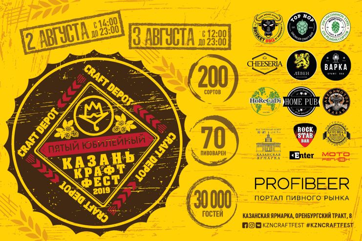 5-й юбилейный «КазаньКрафтФест» состоится 2-3 августа
