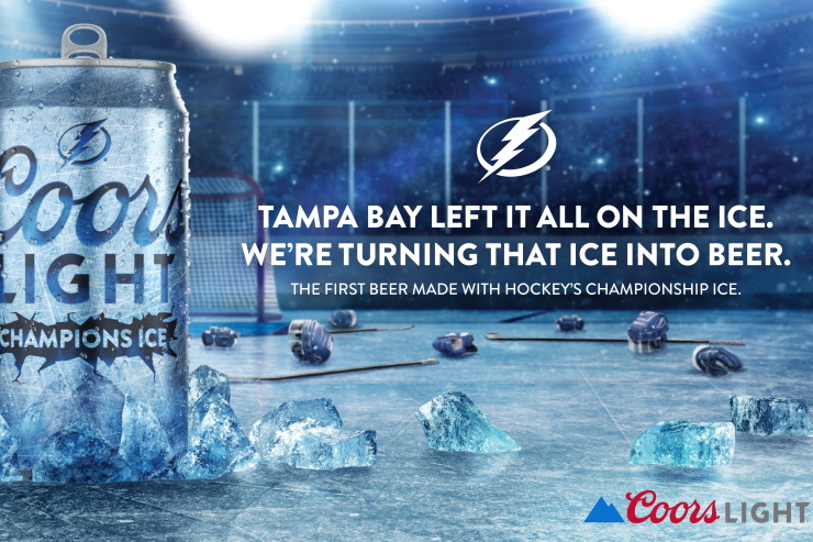 Coors Light выпустил пиво изо льда, на котором сыграли финал Кубка Стэнли