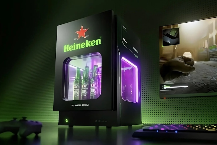 Heineken 0.0 представил игровой компьютер с холодильником для пива